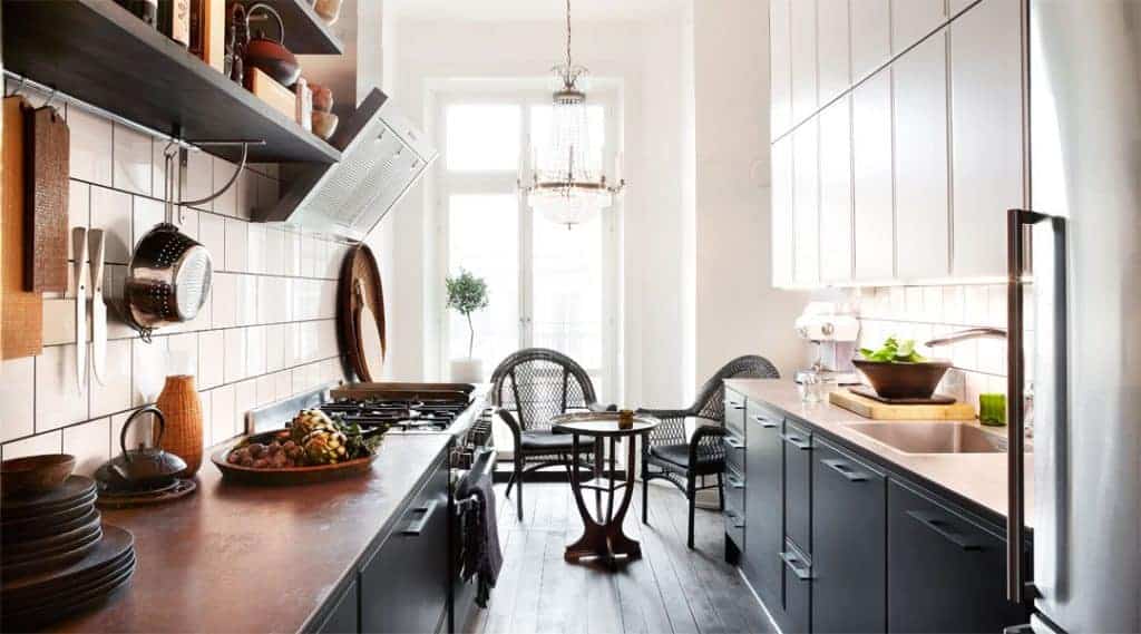 elegant condo kitchen with puustelli cabinets
